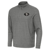 San Francisco 49ers Antigua Subtle Quarter-Zip Top - Heather Black for sale