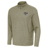 Cincinnati Bengals Antigua Subtle Quarter-Zip Top - Heather Olive sale