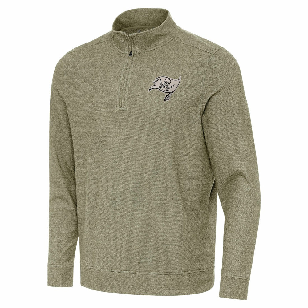 Tampa Bay Buccaneers Antigua Subtle Quarter-Zip Top - Heather Olive discount