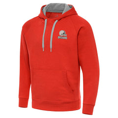 Cleveland Browns Antigua Brushed Carbon Victory Pullover Hoodie - Orange for sale