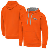 Denver Broncos Antigua Brushed Carbon Victory Pullover Hoodie - Orange cheap