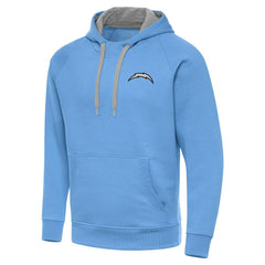Los Angeles Chargers Antigua Brushed Carbon Victory Pullover Hoodie - Powder Blue cheap