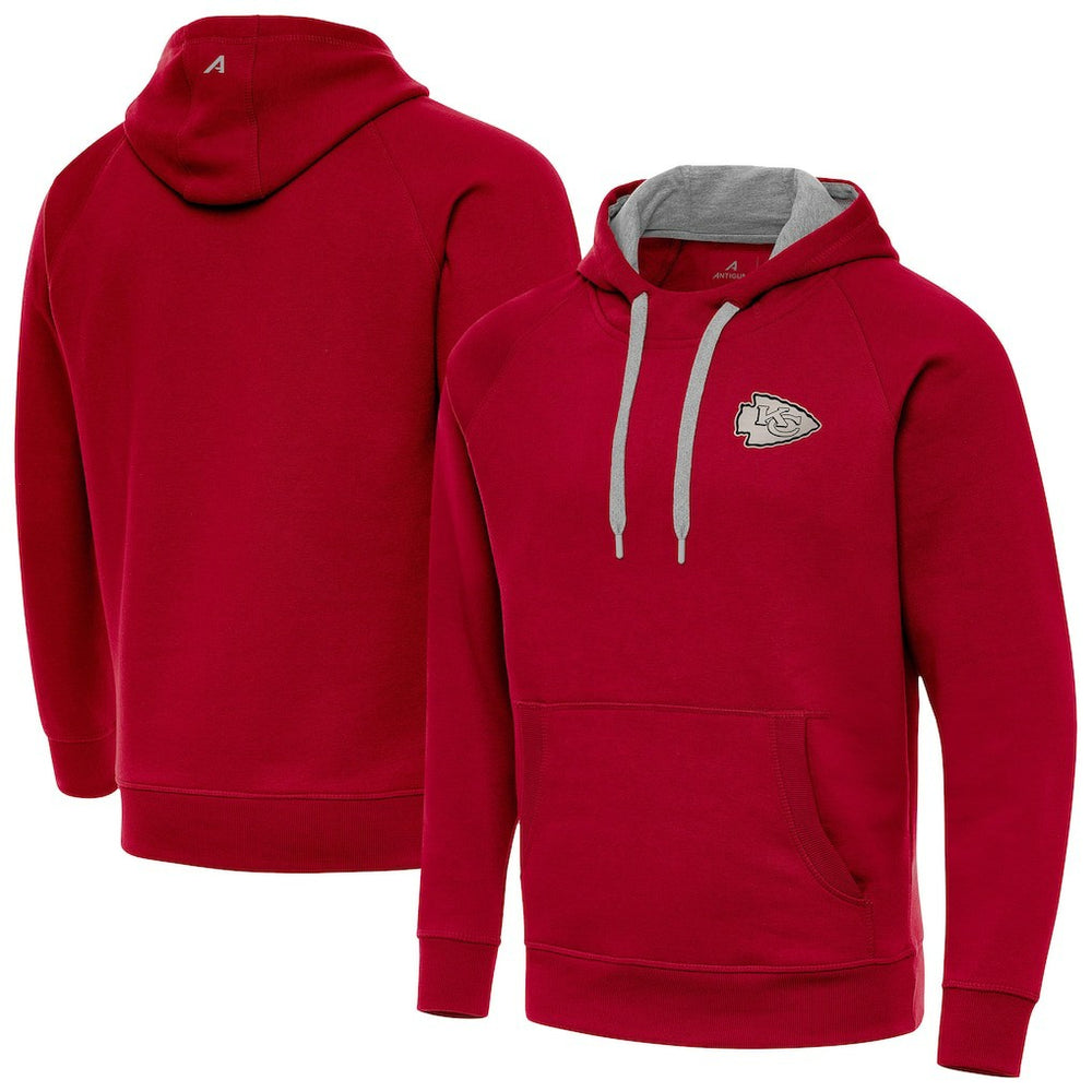 Kansas City Chiefs Antigua Brushed Carbon Victory Pullover Hoodie - Red cheap