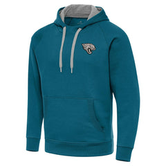 Jacksonville Jaguars Antigua Brushed Carbon Victory Pullover Hoodie - Teal online