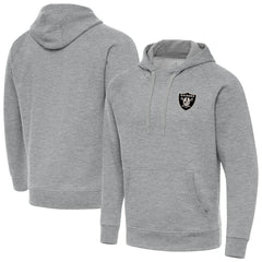 Las Vegas Raiders Antigua Brushed Carbon Victory Pullover Hoodie - Heather Gray cheap