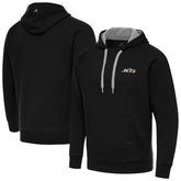 New York Jets Antigua Brushed Carbon Victory Pullover Hoodie - Black cheap