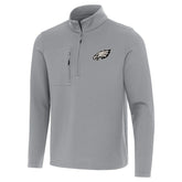 Philadelphia Eagles Antigua Insider Quarter-Zip Top - Gray for sale