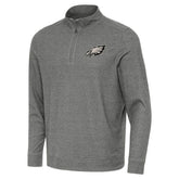 Philadelphia Eagles Antigua Subtle Quarter-Zip Sweatshirt - Heather Black cheap