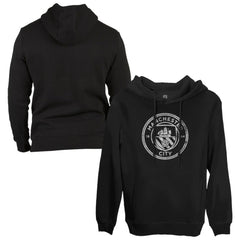 Manchester City 1863FC Monochrome Badge Fleece Pullover Hoodie Discount - Black