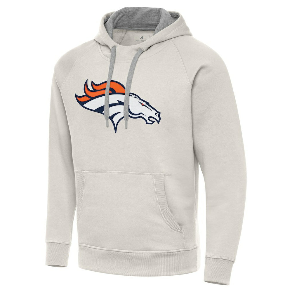 Denver Broncos Antigua Victory Raglan Pullover Hoodie - Cream outlet