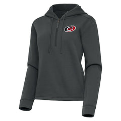 Carolina Hurricanes Antigua Women's Contemporary Quarter-Zip Hoodie - Pewter Hoodies