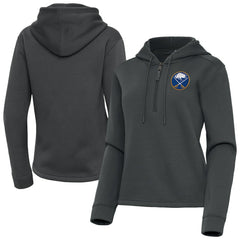 Buffalo Sabres Antigua Women's Contemporary Quarter-Zip Hoodie - Pewter Hoodies