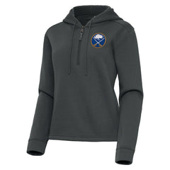 Buffalo Sabres Antigua Women's Contemporary Quarter-Zip Hoodie - Pewter Hoodies
