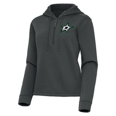 Dallas Stars Antigua Women's Contemporary Quarter-Zip Hoodie - Pewter Hoodies