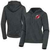 New Jersey Devils Antigua Women's Contemporary Quarter-Zip Hoodie - Pewter Jerseys