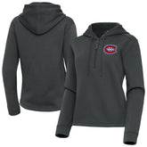 Montreal Canadiens Antigua Women's Contemporary Quarter-Zip Hoodie - Pewter Hoodies