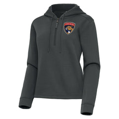 Florida Panthers Antigua Women's Contemporary Quarter-Zip Hoodie - Pewter Hoodies