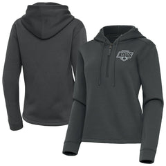 Los Angeles Kings Antigua Women's Contemporary Quarter-Zip Hoodie - Pewter Hoodies