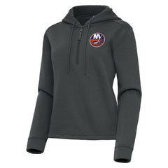 New York Islanders Antigua Women's Contemporary Quarter-Zip Hoodie - Pewter Hoodies