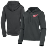 Detroit Red Wings Antigua Women's Contemporary Quarter-Zip Hoodie - Pewter Hoodies