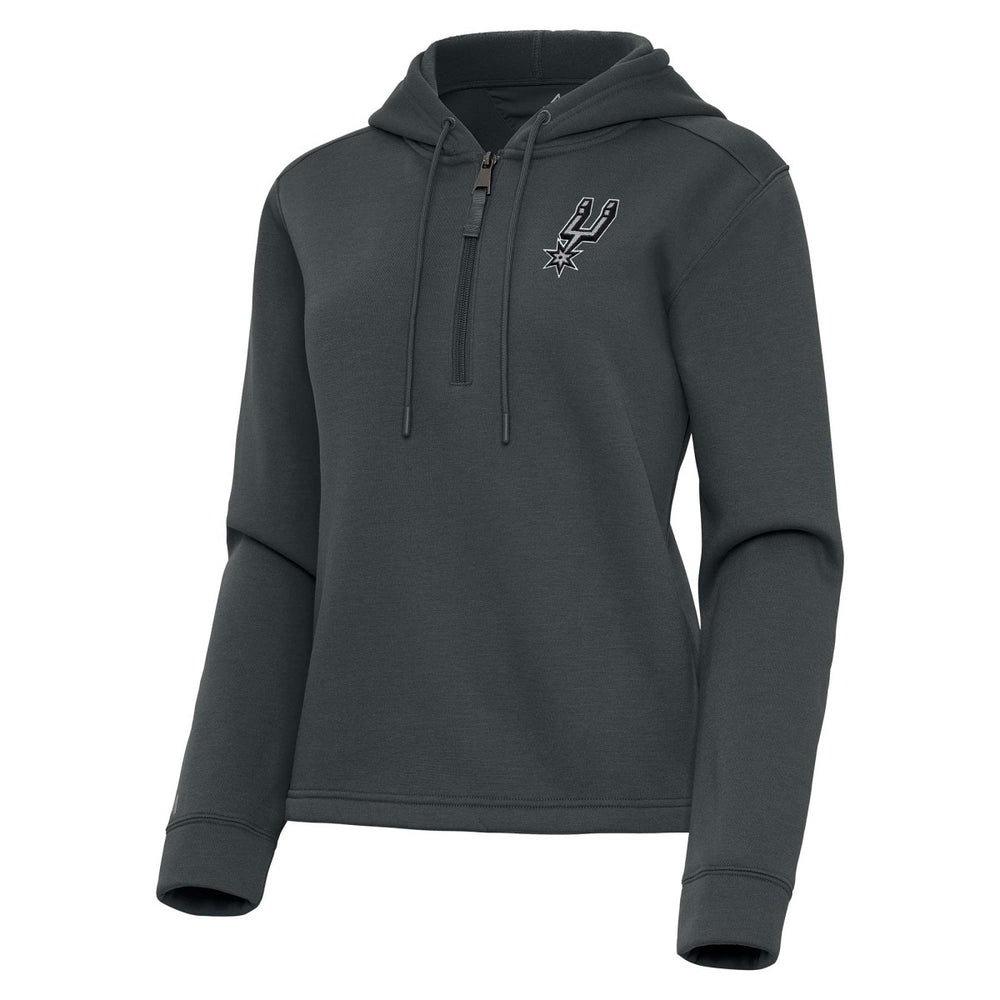 San Antonio Spurs Antigua Women's Contemporary Quarter-Zip Hoodie - Pewter on sale