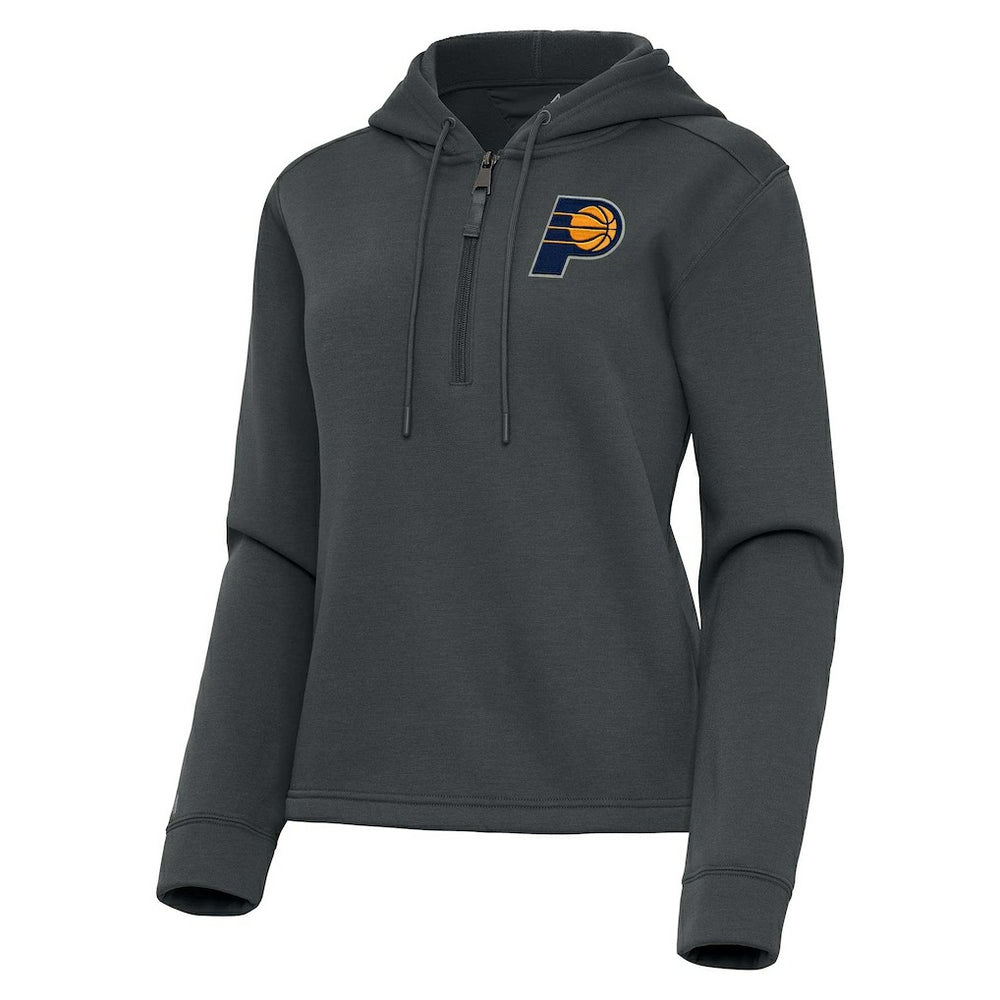Indiana Pacers Antigua Women's Contemporary Quarter-Zip Hoodie - Pewter discount