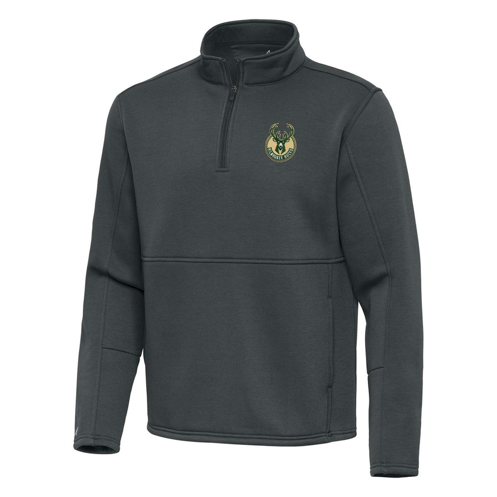 Milwaukee Bucks Antigua Twist Quarter-Zip Pullover Top - Pewter for sale