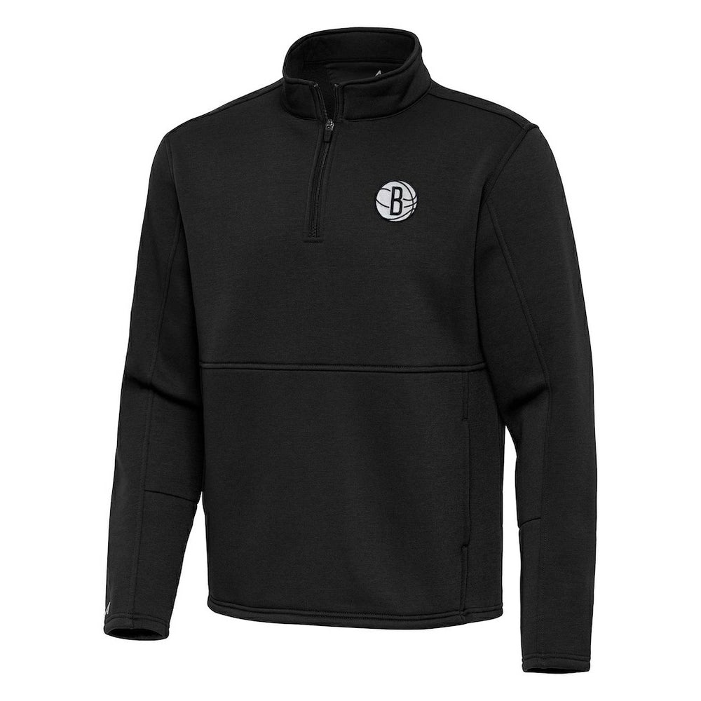 Brooklyn Nets Antigua Twist Quarter-Zip Pullover Top - Black outlet