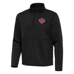New York Knicks Antigua Twist Quarter-Zip Pullover Top - Black for sale