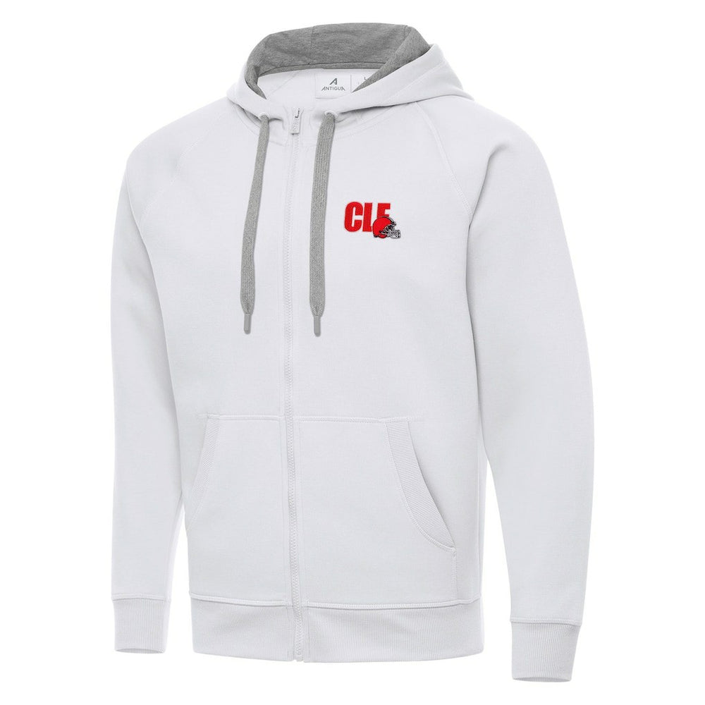 Men's Cleveland Browns Antigua Victory Full-Zip Hoodie - White for sale