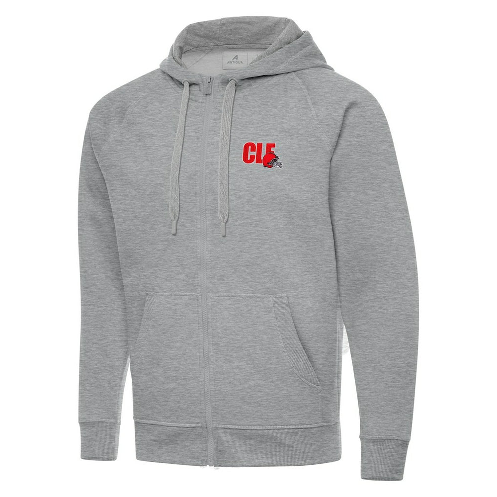Men's Cleveland Browns Antigua Victory Full-Zip Hoodie - Heather Gray sale