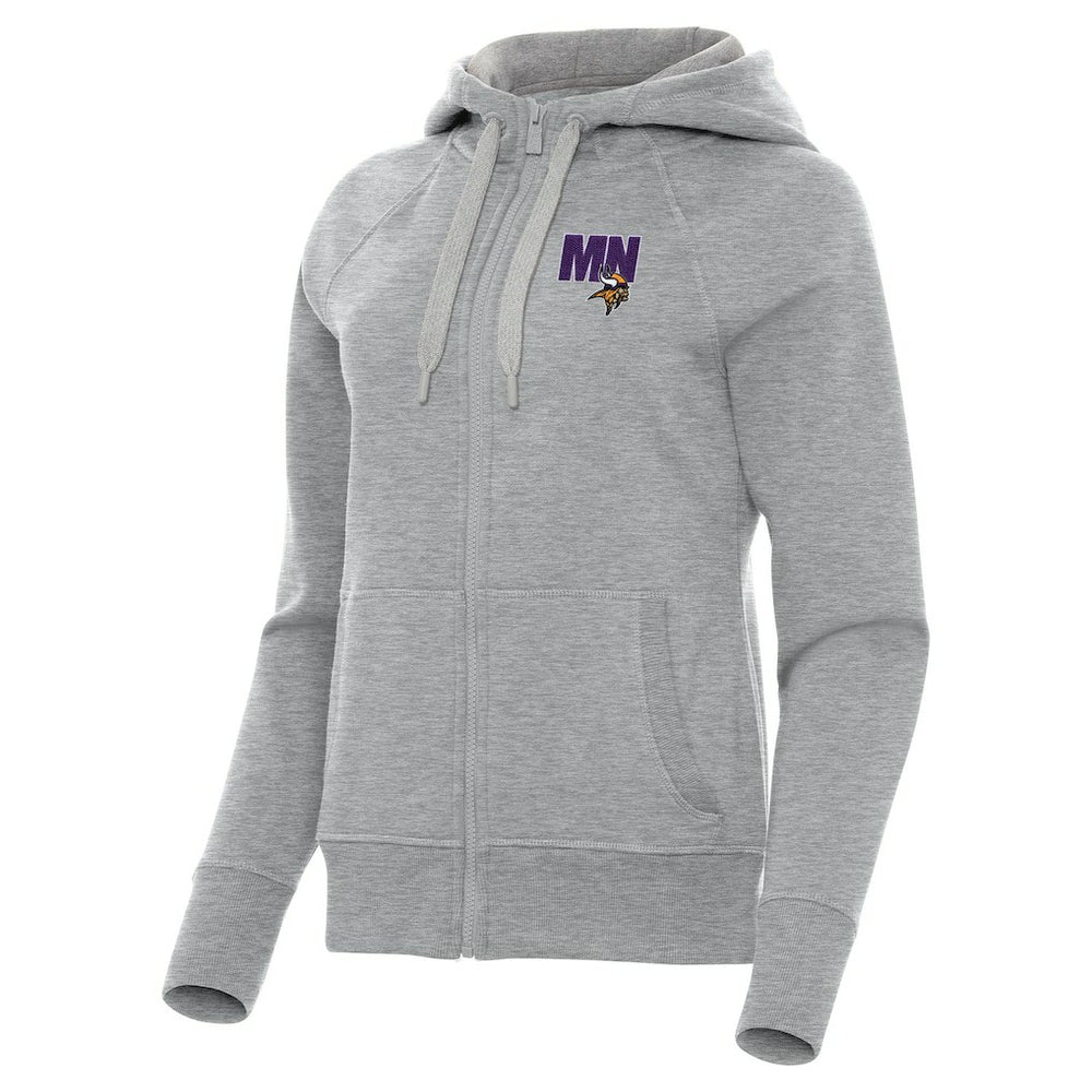 Minnesota Vikings Antigua Women's Victory Full-Zip Hoodie - Heather Gray sale