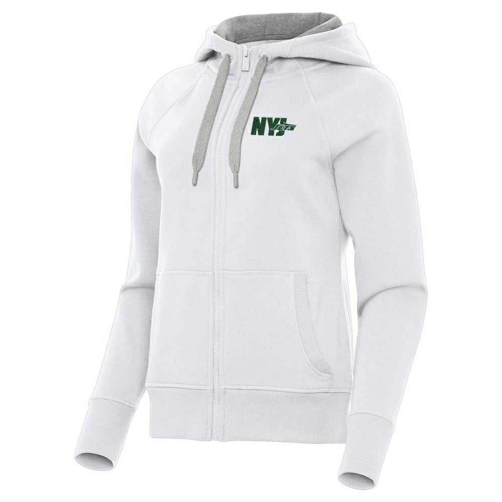 New York Jets Antigua Women's Victory Full-Zip Hoodie - White sale