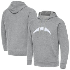 Los Angeles Chargers Antigua Victory Pullover Hoodie - Heather Gray on sale