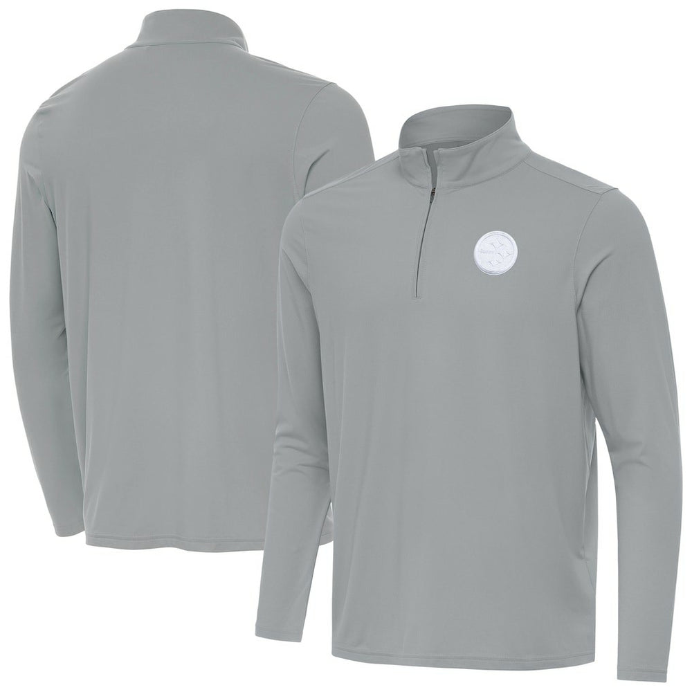Pittsburgh Steelers Men's Antigua Intent Quarter-Zip Jacket - Gray discount