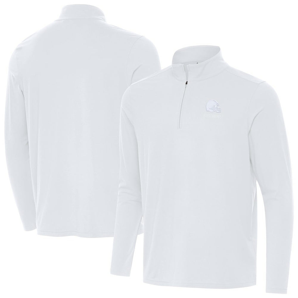 Cleveland Browns Antigua Intent Quarter-Zip Jacket - White outlet