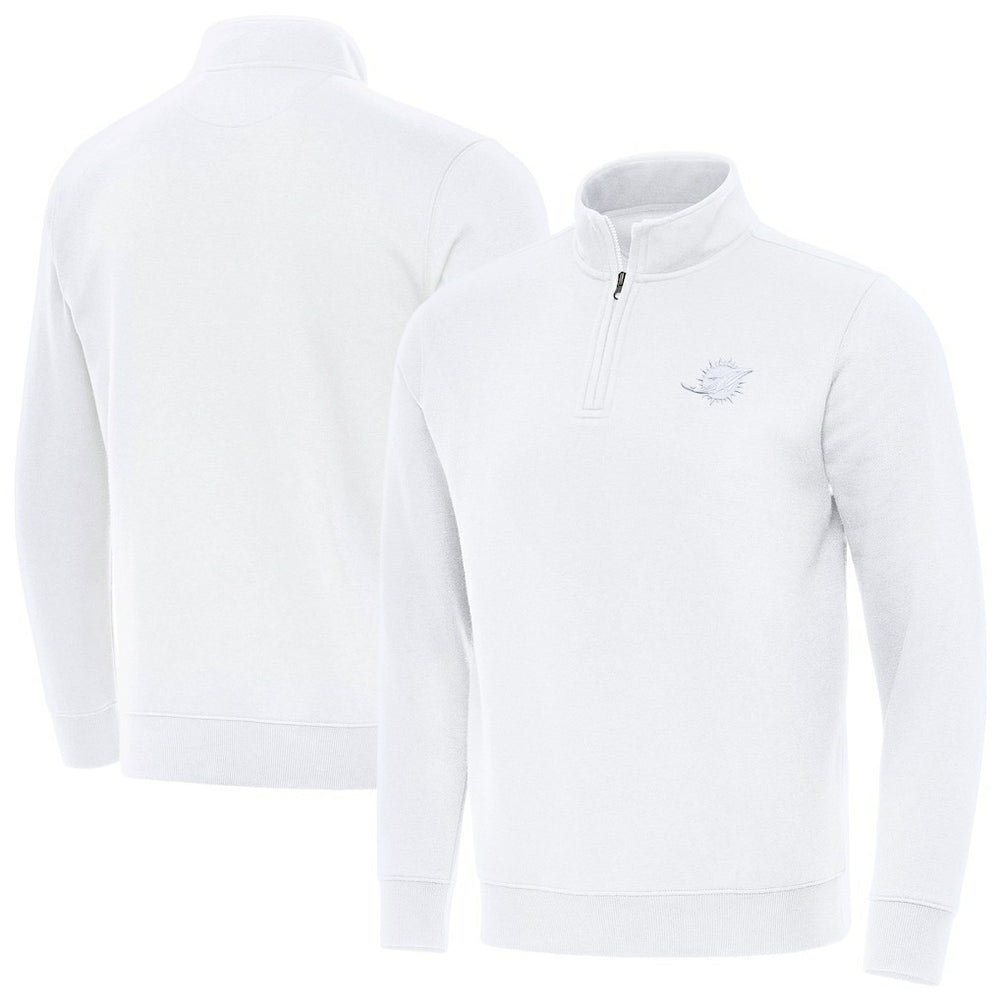 Miami Dolphins Antigua Victory Quarter-Zip Top - White sale