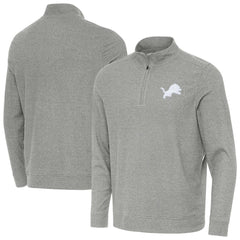 Detroit Lions Antigua Subtle Quarter-Zip Top - Heather Gray discount