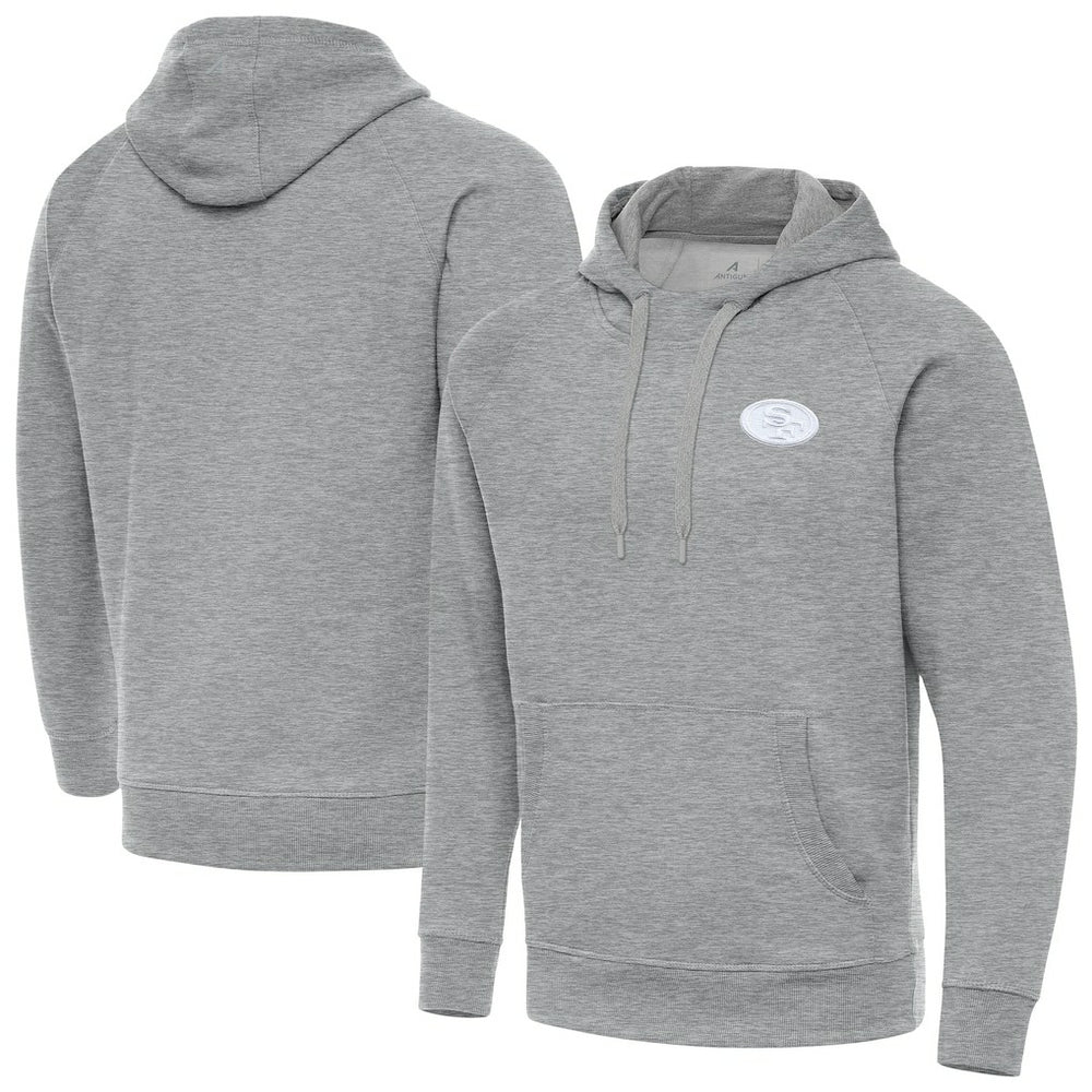 San Francisco 49ers Antigua Victory Pullover Hoodie - Heather Gray cheap