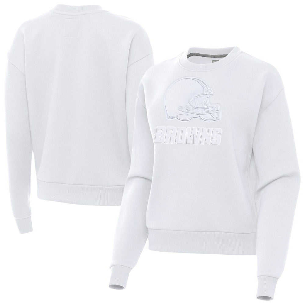 Cleveland Browns Antigua Women's Victory Pullover Sweatshirt - White on sale