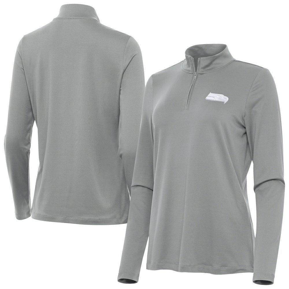 Seattle Seahawks Antigua Women's Reprocess Quarter-Zip Top - Gray online