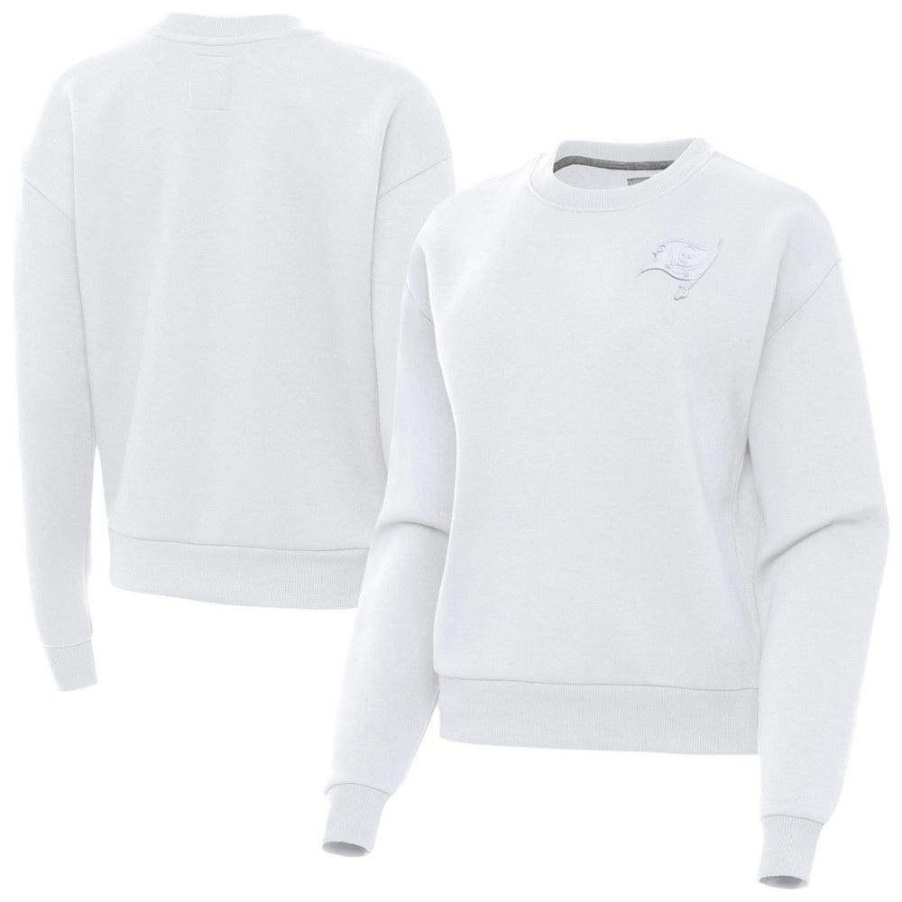 Tampa Bay Buccaneers Antigua Women's Victory Crew Pullover Sweatshirt - White online