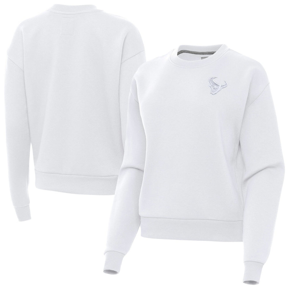 Houston Texans Antigua Women's Victory Crew Pullover Sweatshirt - White online