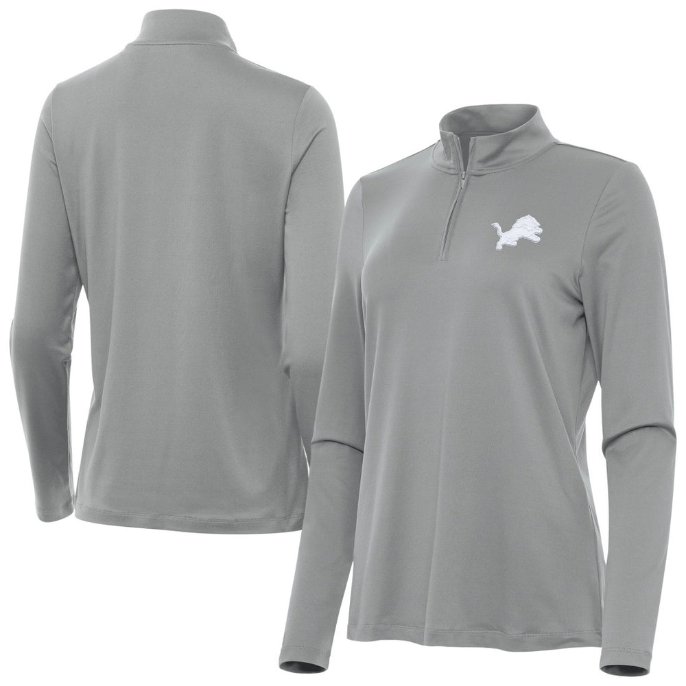 Detroit Lions Antigua Women's Reprocess Quarter-Zip Top - Gray discount