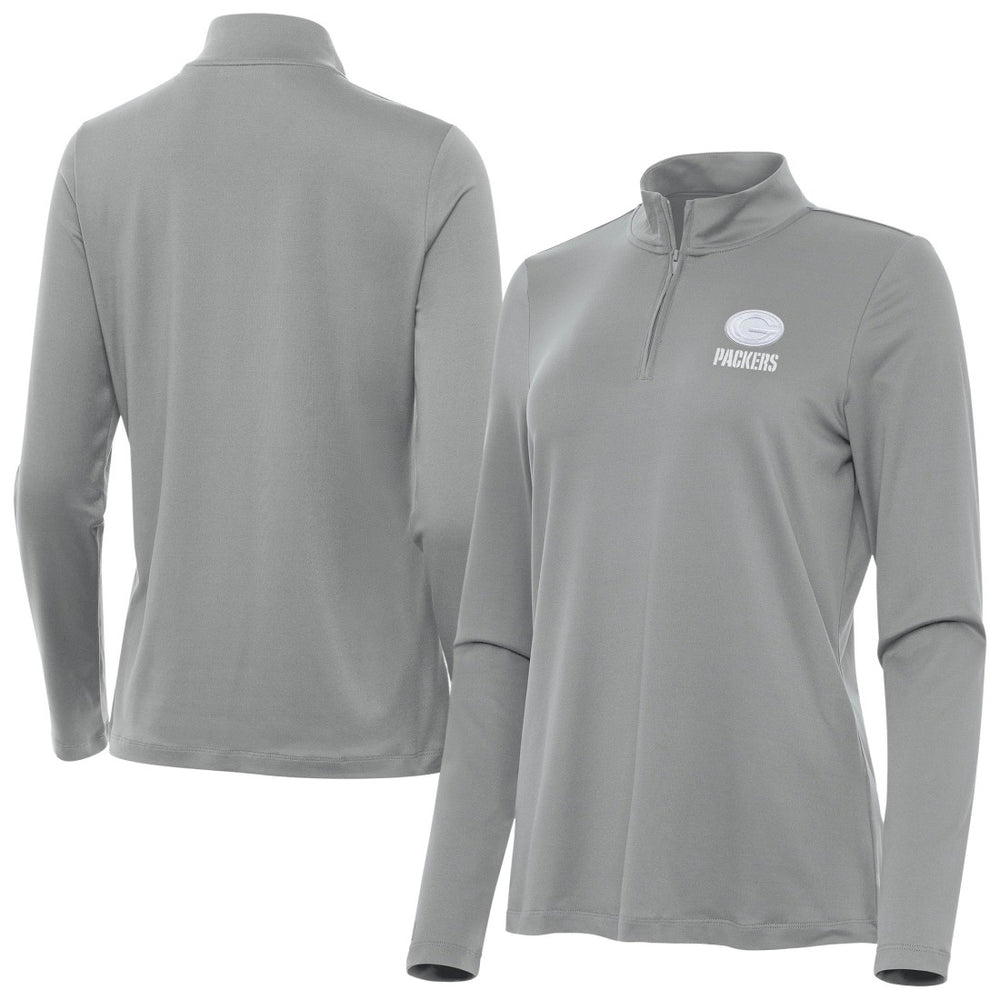 Green Bay Packers Antigua Women's Reprocess Quarter-Zip Top - Gray online