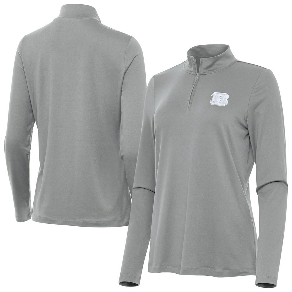 Cincinnati Bengals Antigua Women's Reprocess Quarter-Zip Top - Gray online