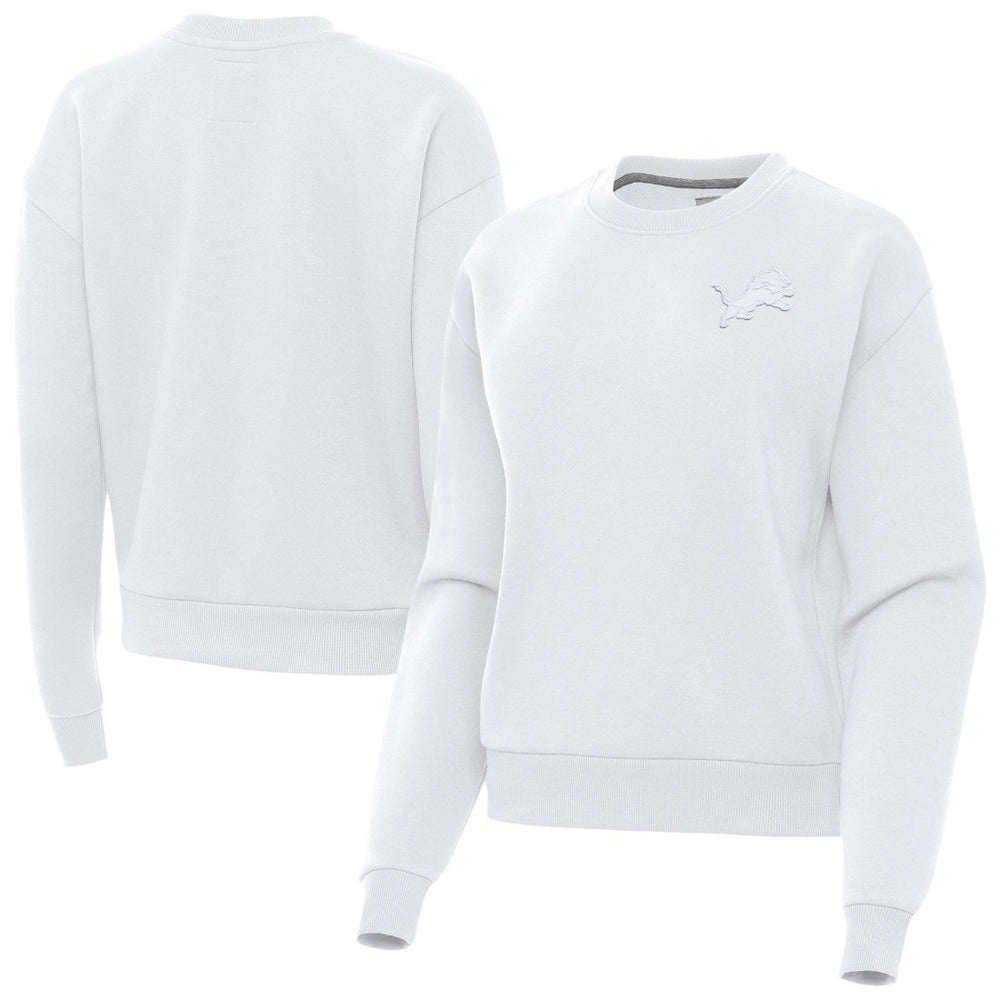 Detroit Lions Antigua Women's Victory Crew Pullover Sweatshirt - White on sale