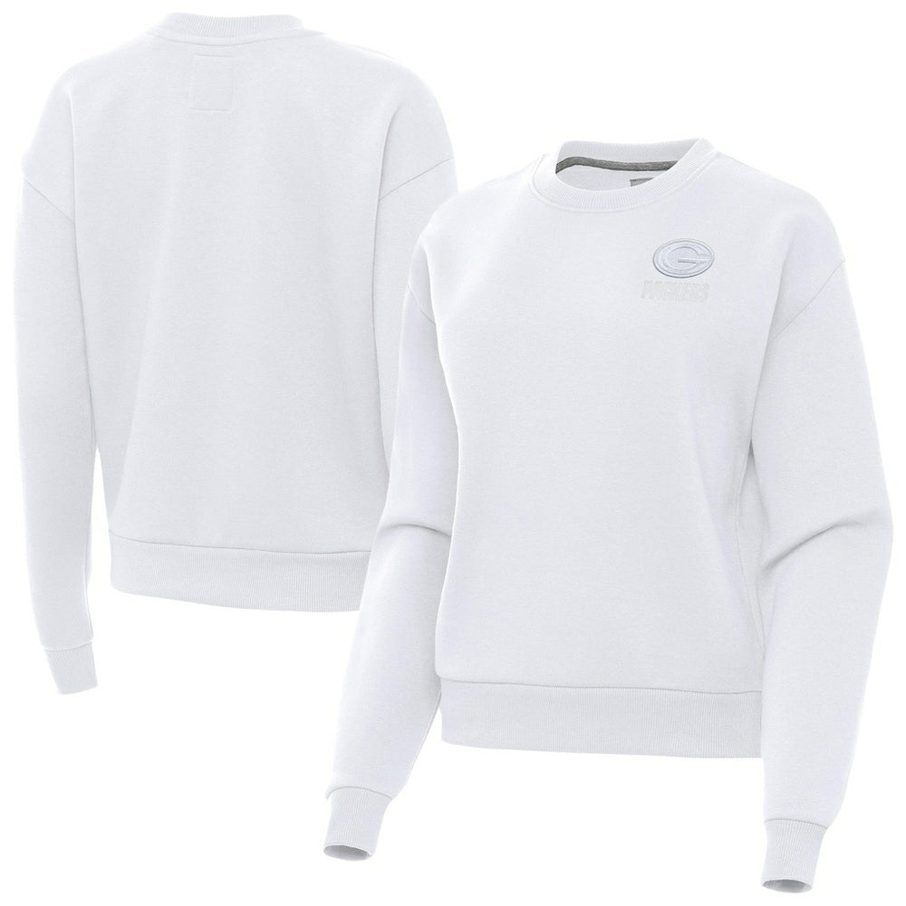 Green Bay Packers Antigua Women's Victory Crew Pullover Sweatshirt - White sale