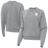 Minnesota Vikings Antigua Women's Victory Crew Pullover Sweatshirt - Heather Gray online