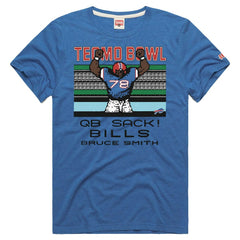 Bruce Smith Buffalo Bills Homage Unisex Tecmo Bowl Retired Player Graphic Tri-Blend T-Shirt - Royal for sale